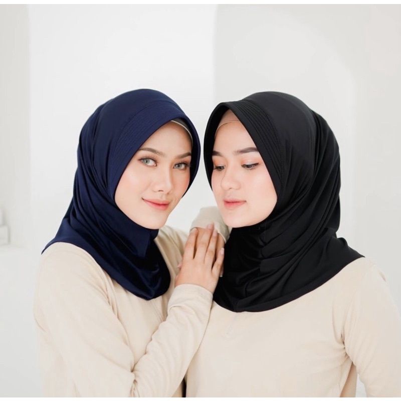 Hijab Sport Instan Bergo Hamidah - Hijab Sport Pendek - Jilbab Sport Hamidah - Kerudung