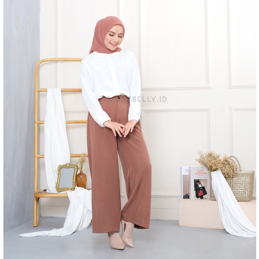 Celana Rok bawahan wanita cutbray kulot shakila with zipper ootd hijab kekinian-2