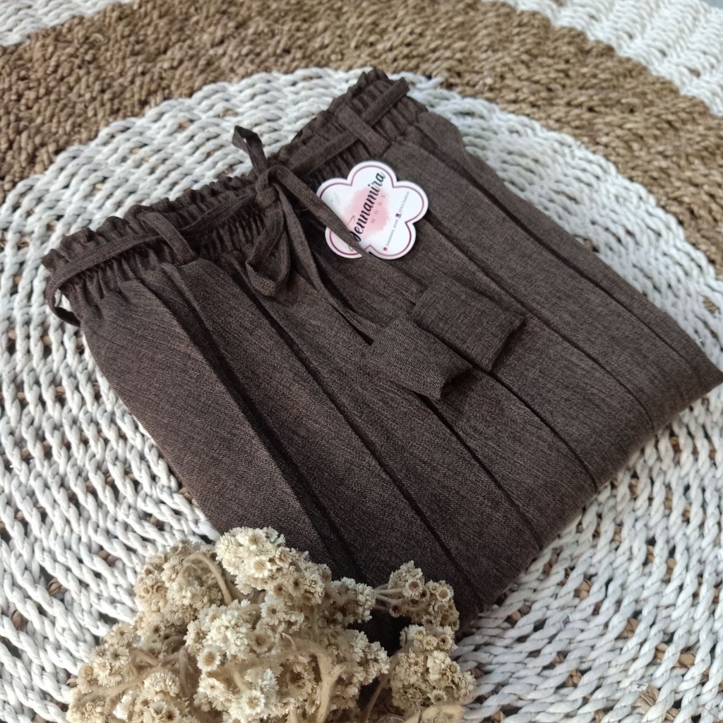 ROK PLISKET SEMI WOLL POLOS| ROK PLISKET SEMI WOL FORMAL | ROK PLISKET SEMI WOLL KERJA-POLOS BROWN