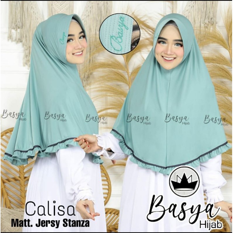 (Basya Hijab) CALISA •jilbab instan jersey stanza•kerudung instan list rempel