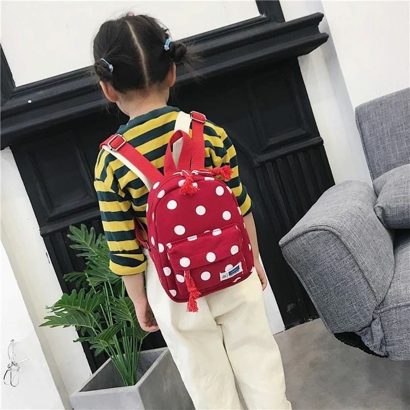 FerenHongXia Ransel mini motif Polkadot untuk anak laki-laki perempuan