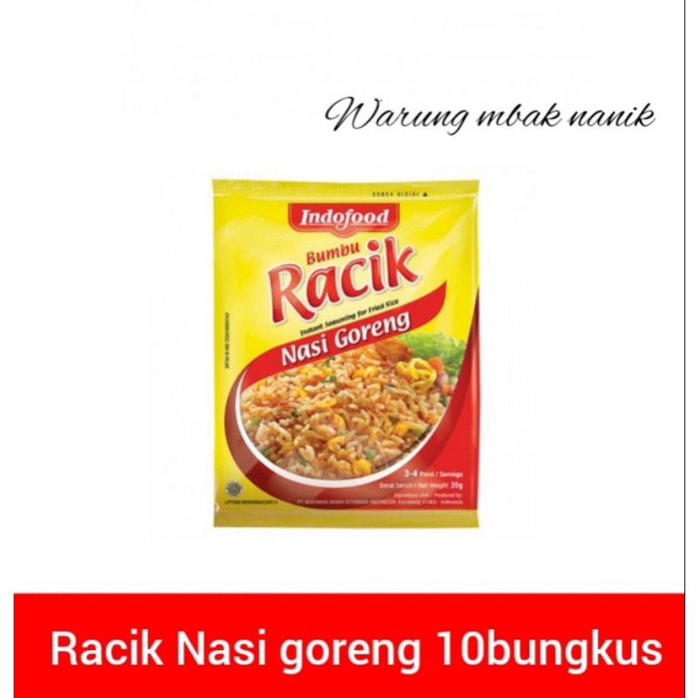 

Indofood Bumbu Racik nasi goreng isi 10 bungkus
