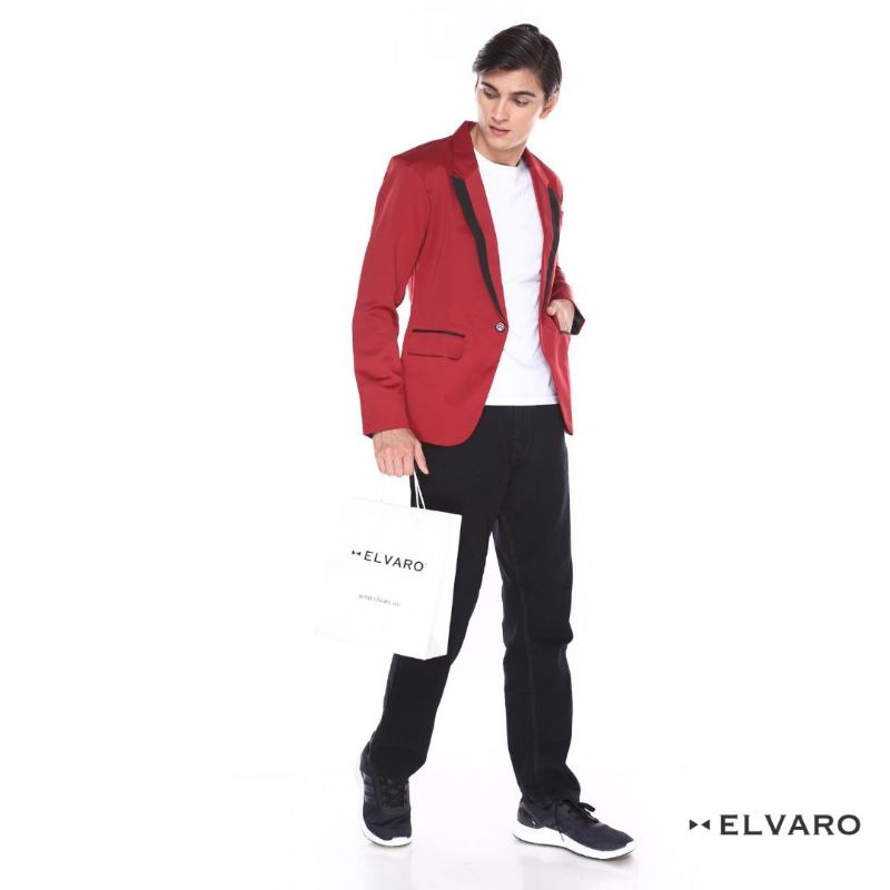 Blazer Merah, Blazer Merah Pria, Blazer Merah Maroon, Blazer Merah Korea Cowok