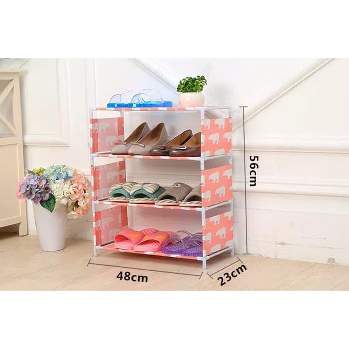 Rak Sepatu 3 Susun / Shoes Rack / Rak Susun Multifungsi / Rak Susun Lucu Unik Motif Beruang