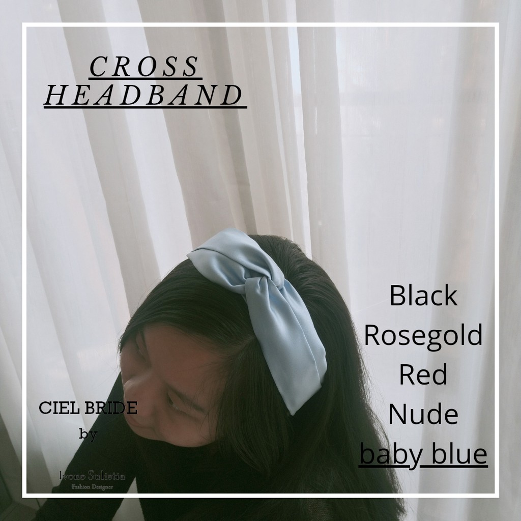 bando satin cross handmade headband