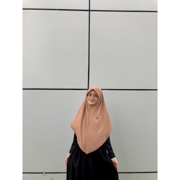 [COD] MALAYSIAN KHIMAR MATERIAL BABYDOLL ARMANY BY RURIHIJABSYARI-Creamy