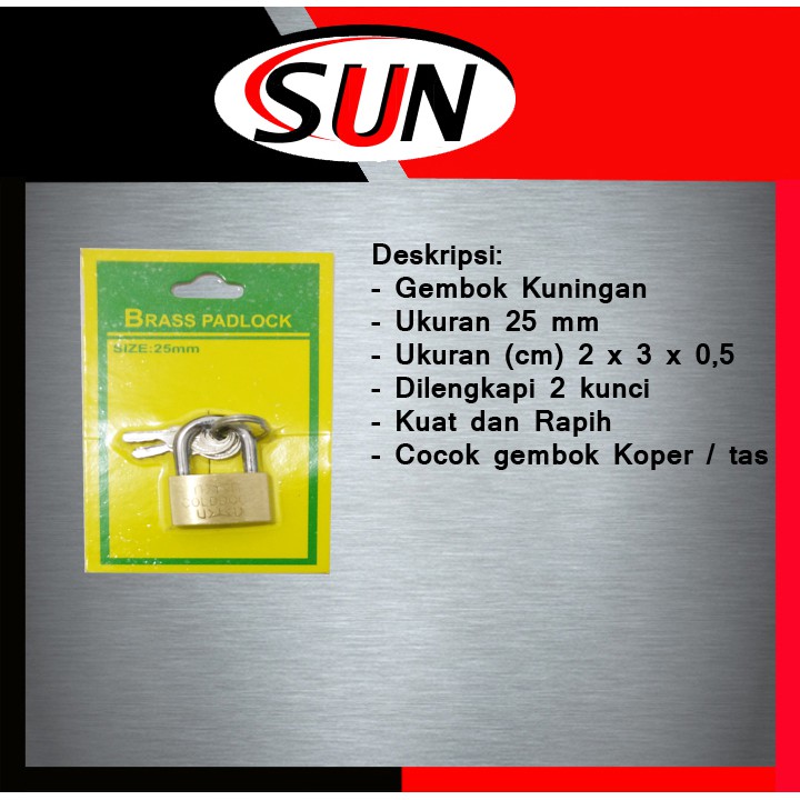 Gembok 25 Mm Kuning  Padlock 25 Mm Kuning