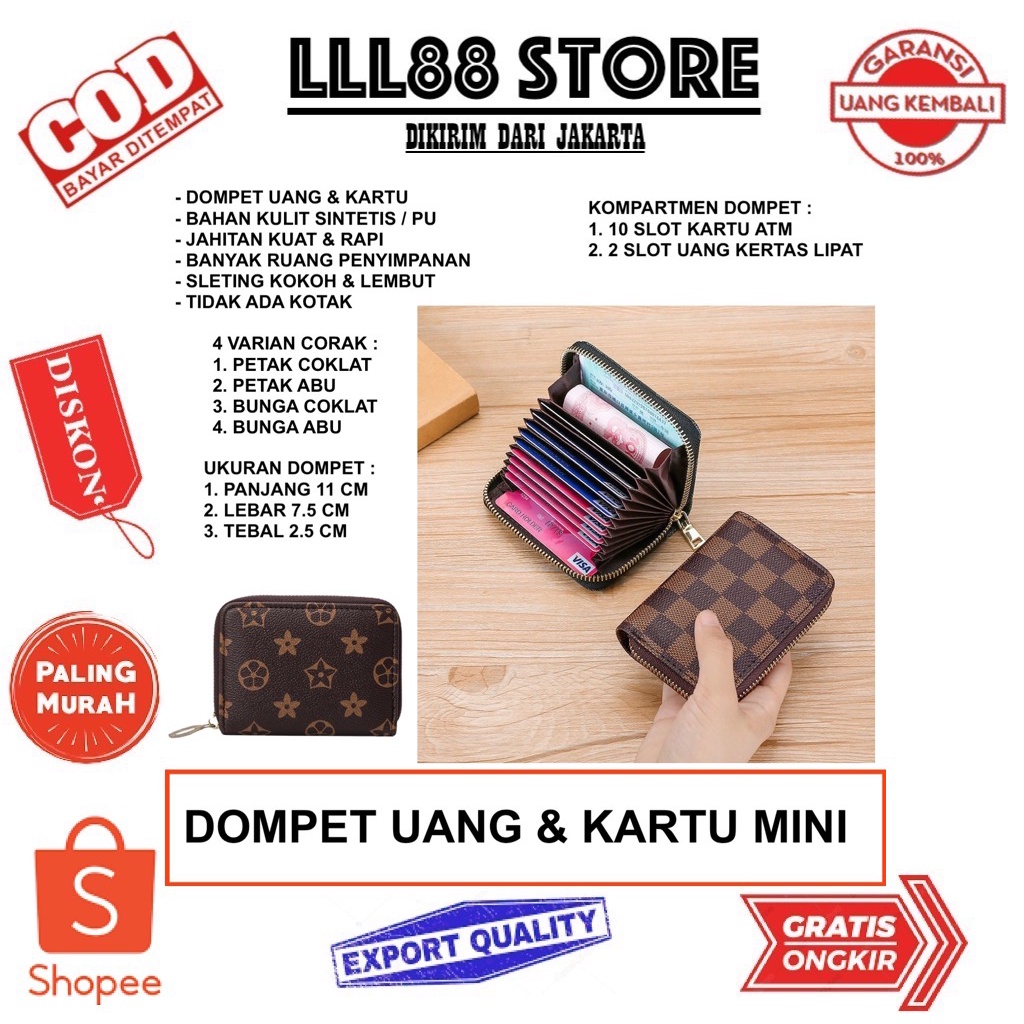 DOMPET KARTU & UANG MINI KEKINIAN MUAT BANYAK KARTU - LLL88 Store