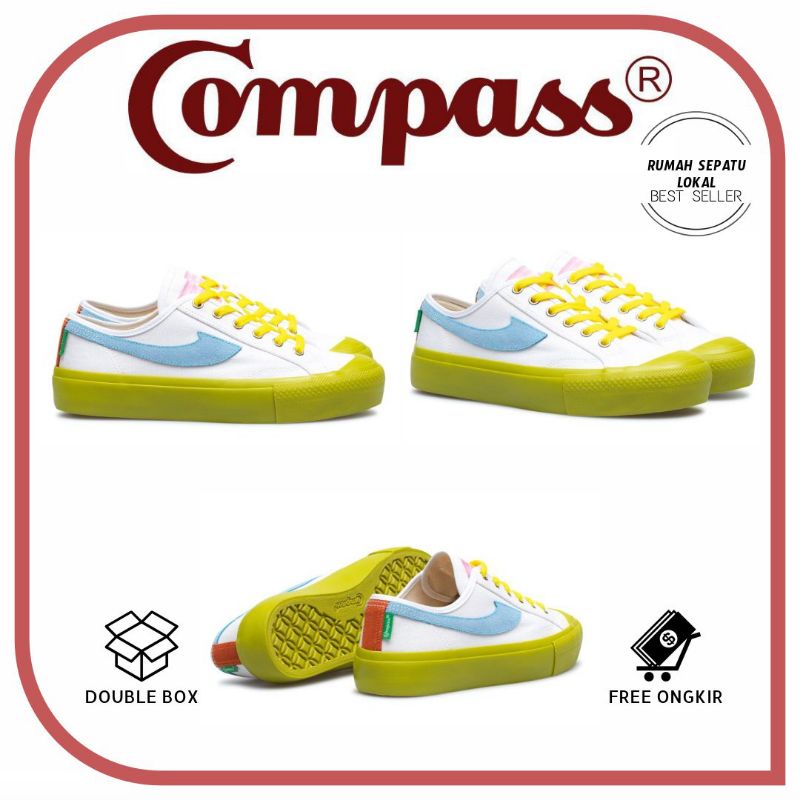 Sepatu Compass Gazelle Matcha White Low