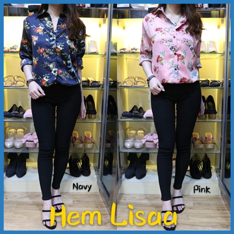Baju Wanita Hem Wanita Hem Import Y2w Hem Lissa Motif Bunga