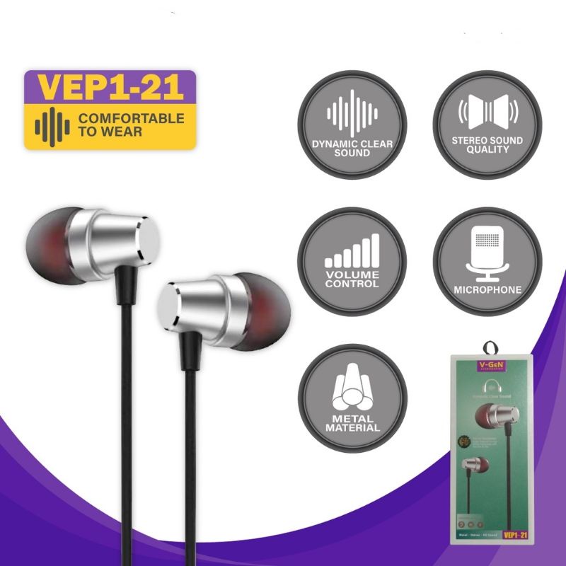 V-gen Handsfree vep1-21 premium  In-Ear Wired