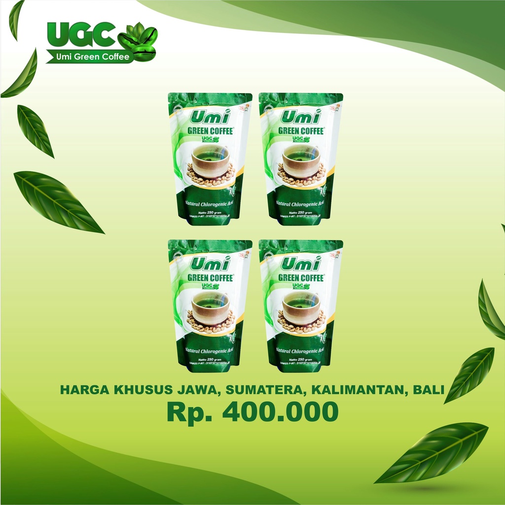 

UGC Umi Green Coffee - 4 Bungkus Area Jawa, Sumatera, Kalimantan, Bali