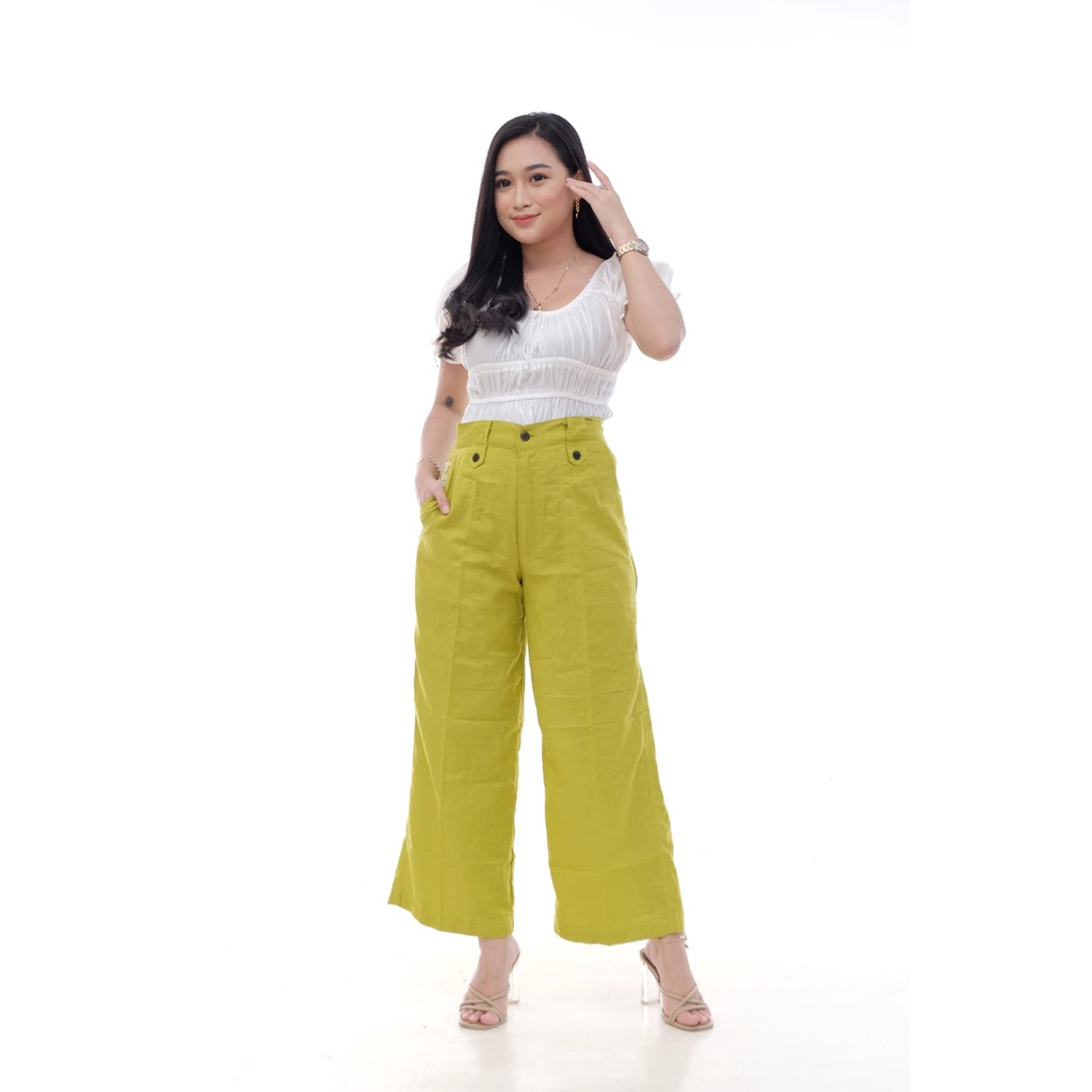 Kulot Linen Import Highwaist - Cullote Pants | Celana Kulot Wanita