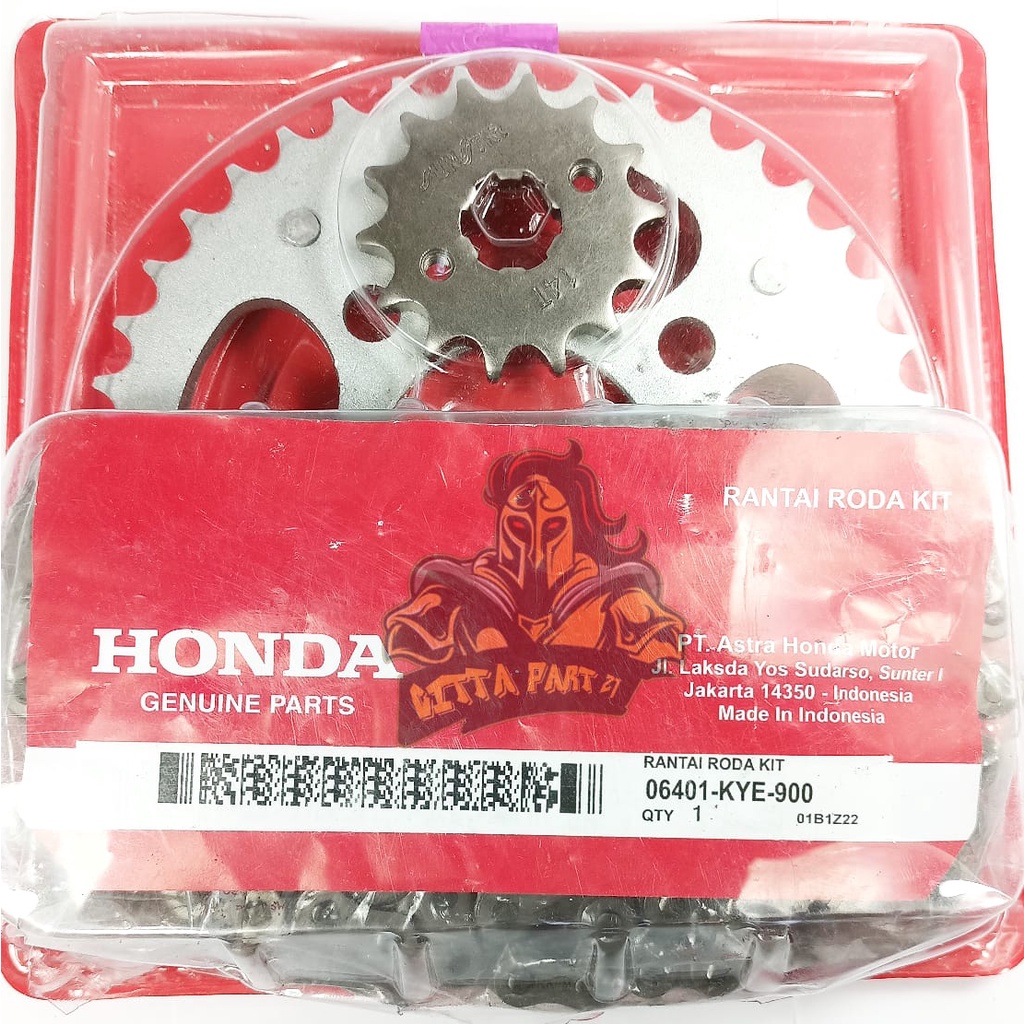 GEAR SET PLUS RANTAI HONDA KYE KUALITAS ASLI ORIGINAL HONDA presisi kokoh tidak bunyi atau berisik awet dan dijamin mantap MEGA PRO VERZA CB 150R LAMA CBR 150R LAMA MEGAPRO