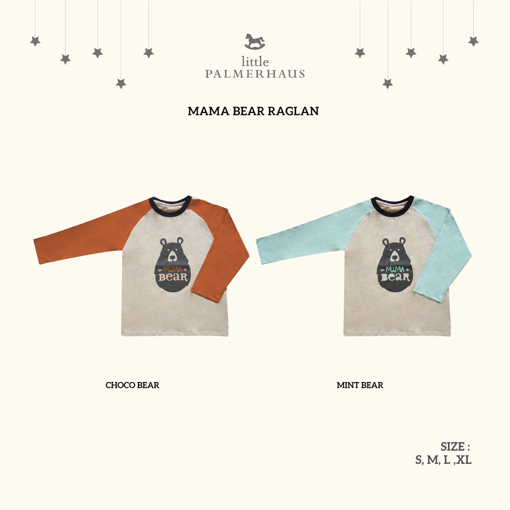 Baju Jumper Bayi Bodysuit Laki Laki Perempuan 0-12 Bulan &amp; Kaos Mama Papa BEAR  Palmerhaus Raglan Family Series