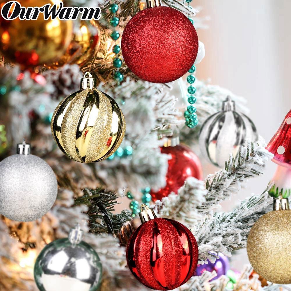 12pcs/Box Christmas Tree Pendant Decoration 5.5cm Hanging Ball Wedding Party Xmas New Year Decor