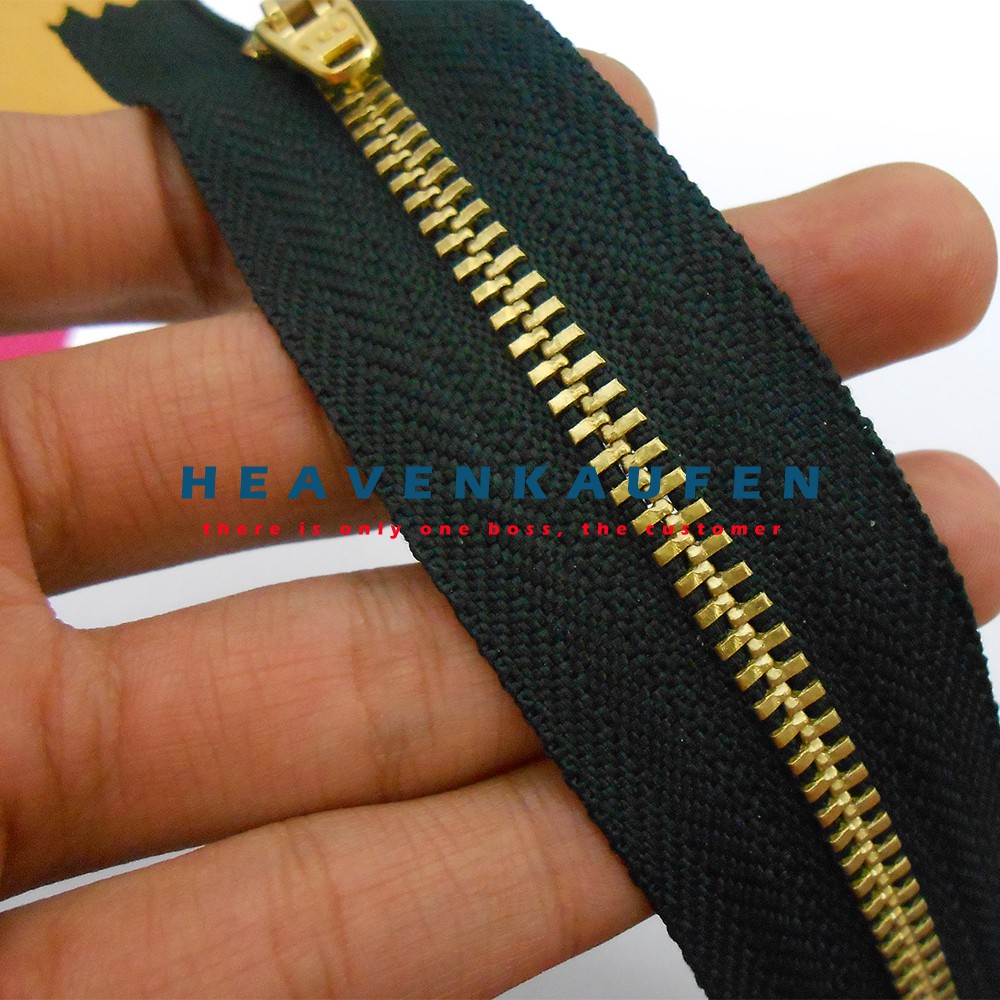 Resleting/Zipper Jeans Besi YEE 15 cm (6 inch) Hitam-Gold Murah