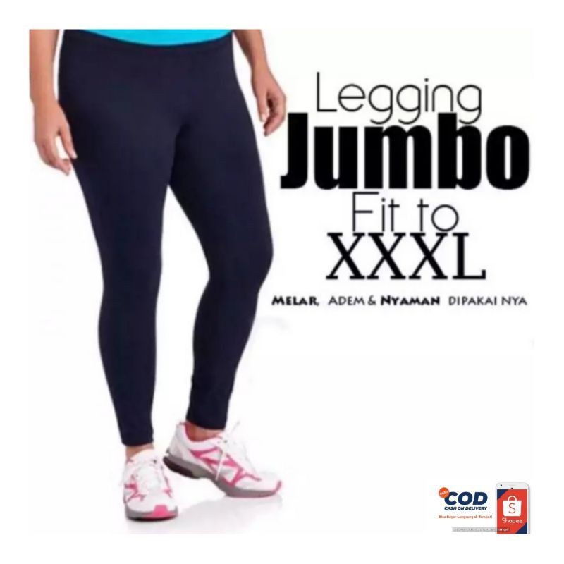 CELANA LEGGING SPANDEX JUMBO / LEJING PANJANG WANITA JERSEY JUMBO TERNYAMAN