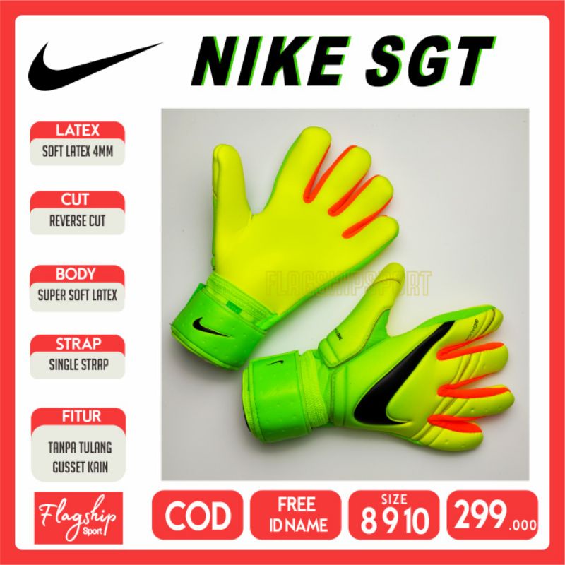 SARUNG TANGAN KIPER NIKE SGT NG REVERSE GREEN ORIGINAL