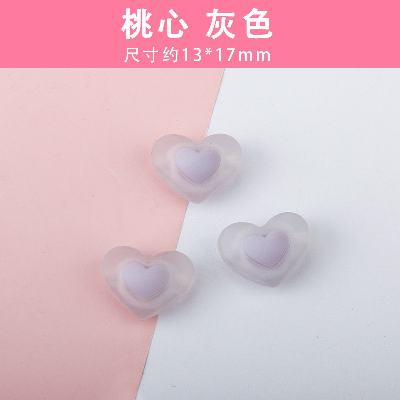 15Pcs Manik-Manik Bentuk Hati Bahan Akrilik Transparan Ukuran 17mm Untuk Membuat Perhiasan Kalung Anting