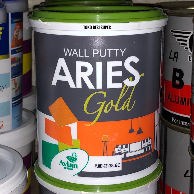 Dempul Tembok Wall Putty merk Aries Gold dari Avian Brands,langsung pakai 1kg