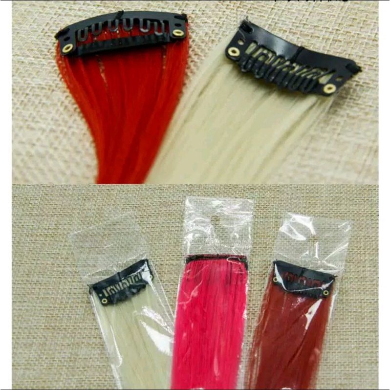 HAIRCLIP WARNA wig hair clip colour highlight rambut sambung palsu extension Import Best Seller