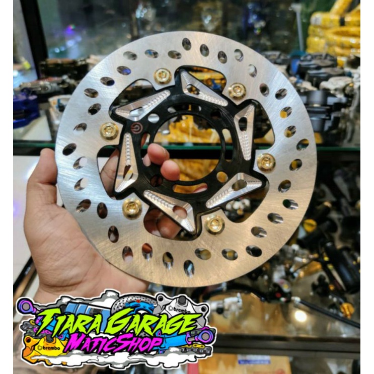 Piringan Disk Disc Cakram Brembo rotor Thailand Beat Scoopy Vario New lubang 4 3D Carve black