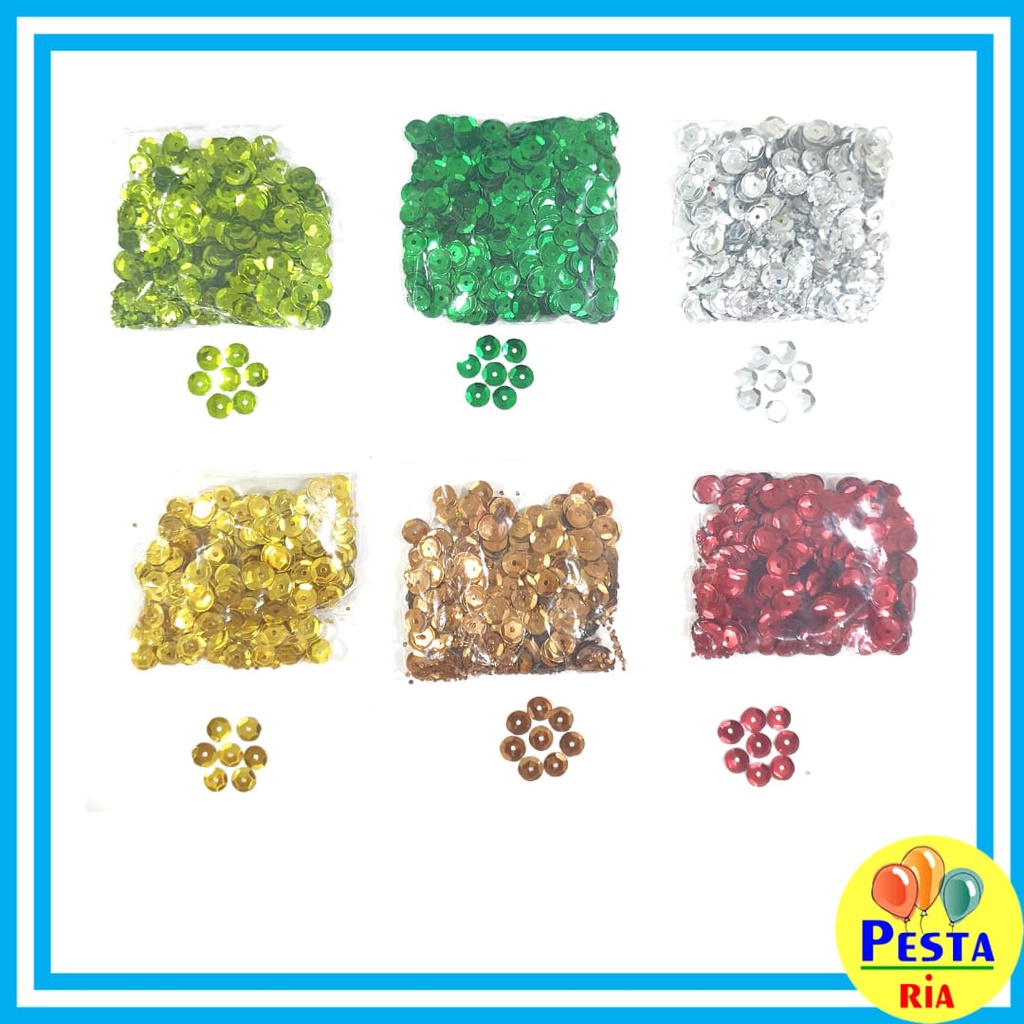 Murah (1Bungkus) Borci Bulat piring, manik-manik bulat mangkok, kerajinan tangan, payet koin