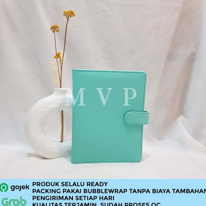 

Office & Stationery | Document Organizer | Binder Kulit Eksklusif Polos 20 Ring Organizer Kertas A5 Mint Green | Best Seller