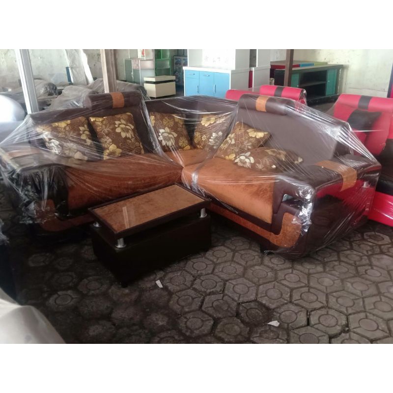 sofa L sudut angsa/caling velboa