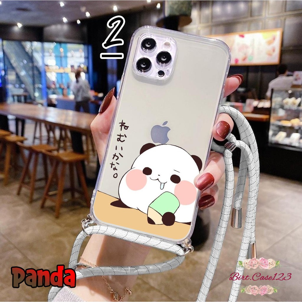 Softcase Slingcase Lanyard Bening PANDA Xiaomi Redmi Note 5a 6 7 8 9 10x Poco X3 M3 Pro BC4203