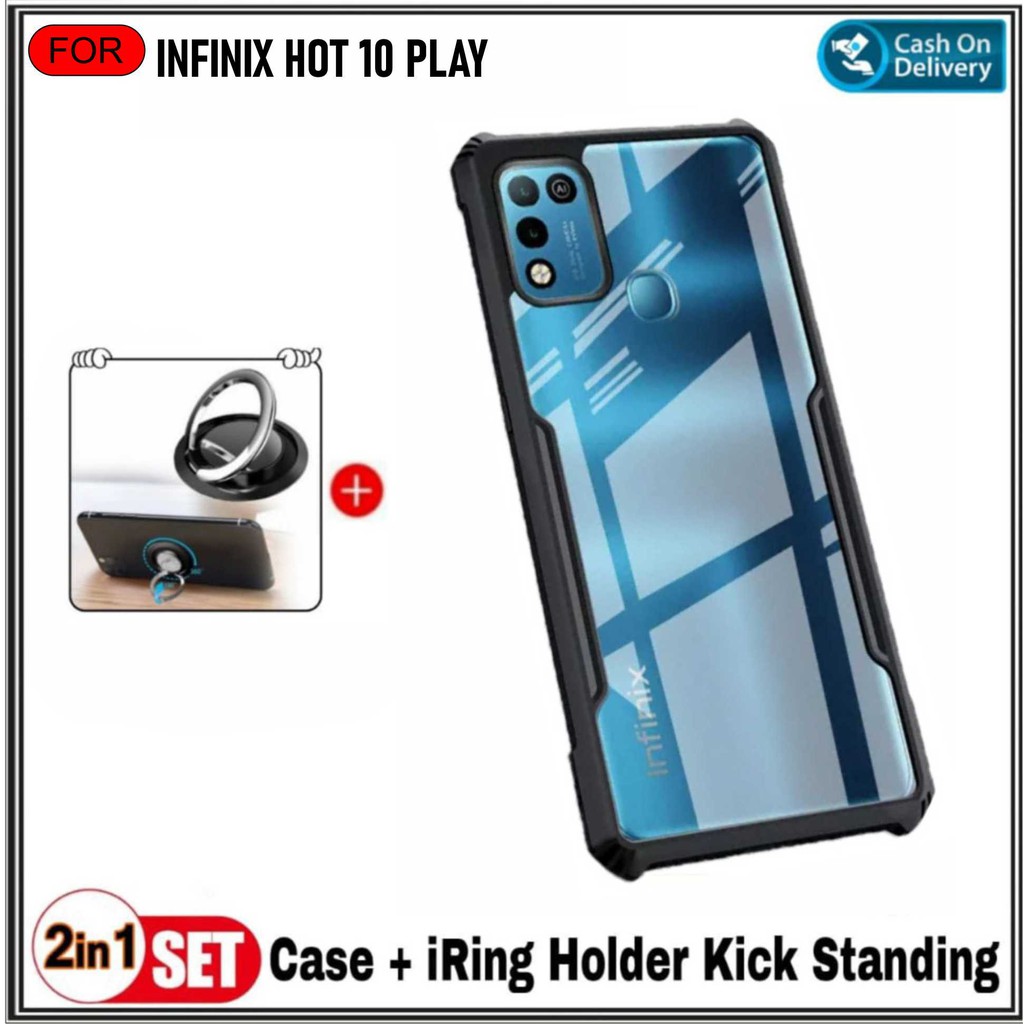 Case Infinix Hot 10 / 10 Play / 10s Soft Hard Shockprooft Transparant Cover
