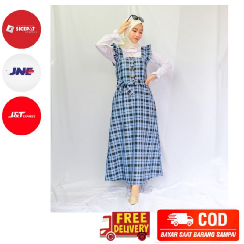 OVERALL DRESS  KOTAK KATUN IMPORT PREMIUM AMIRA MEECLO/ OVERALL SOLO