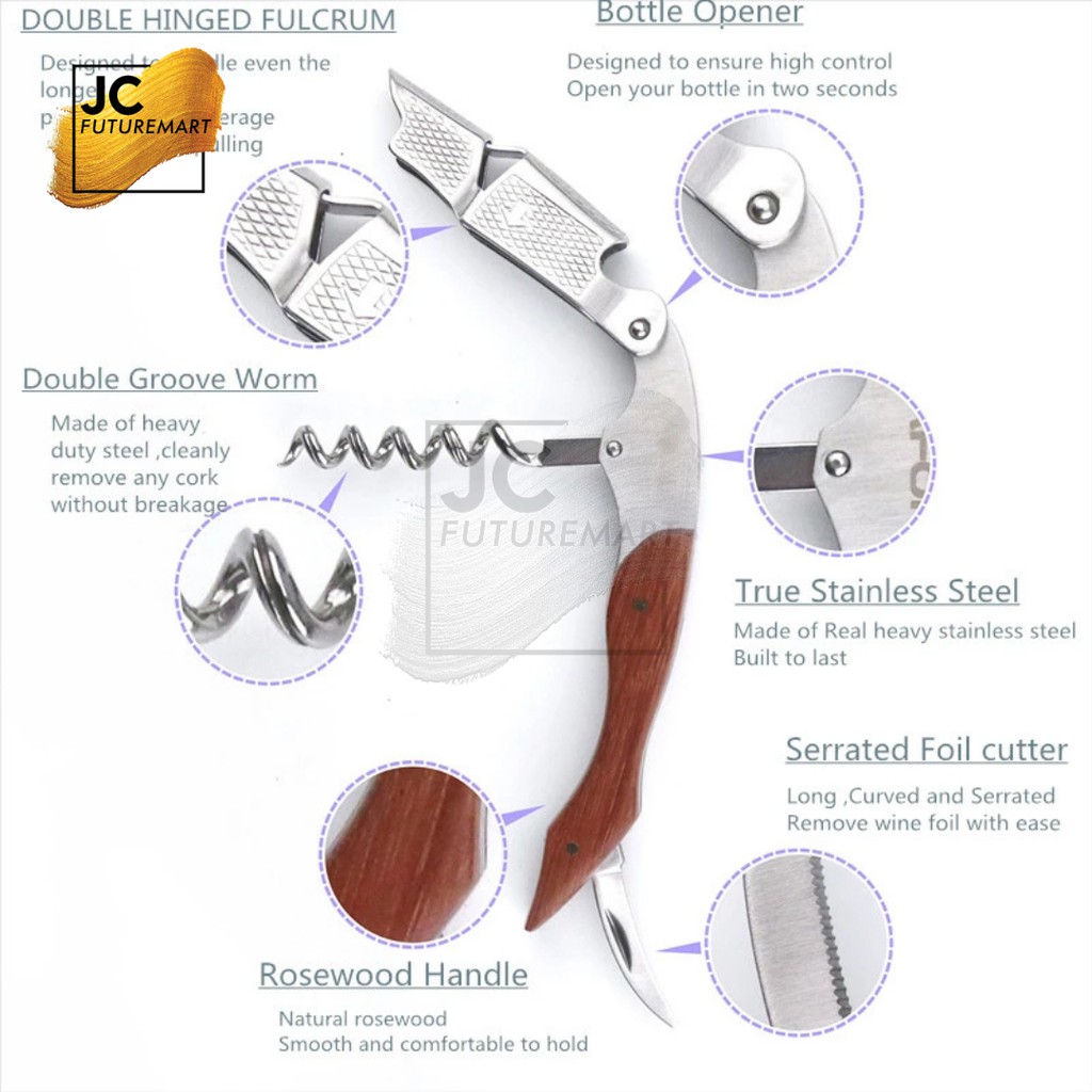 CORKSCREW - PEMBUKA BOTOL WINE - WINE OPENER - WINE SCREW - KO-412A