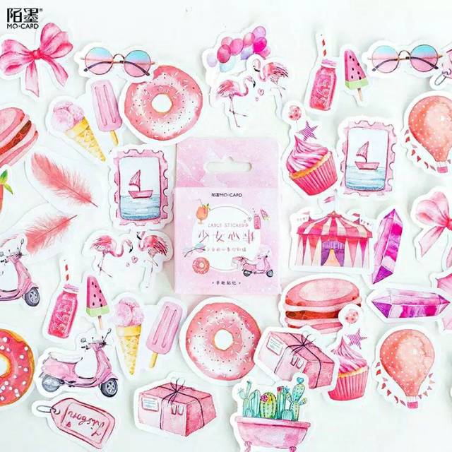 Pink Stiker Jurnal // Journal Sticker hiasan buku catatan aesthetic tumblr