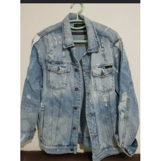 zara green denim jacket