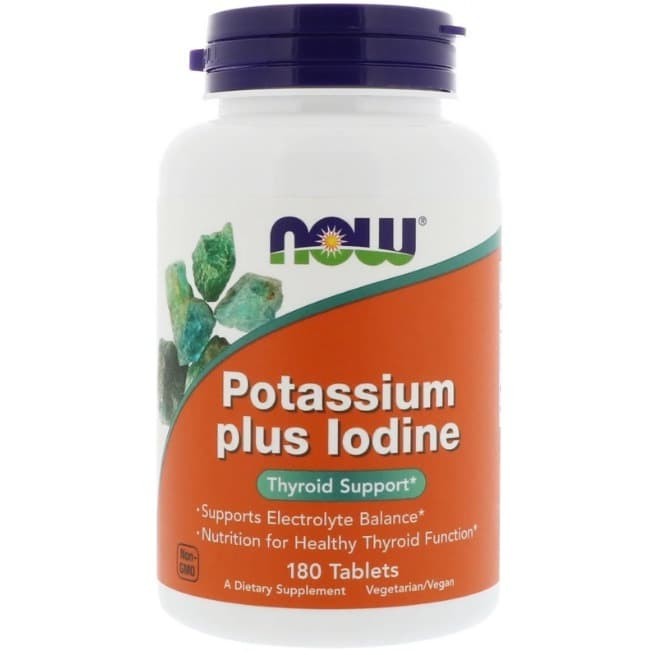 Now Food Potassium plus iodine 180 Tab ORI USA Now Potasium Iodine