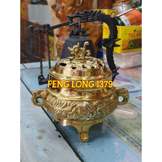 Cuci Gudang Hiolo Tempat Bakar Dupa Bubuk Hio Kerucut Kuningan Seri Kecil bWRbM8ClJg3pW