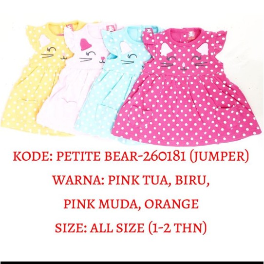 BJ38 - Jumper rok petite bear dress anak bayi baby balita toddler baju