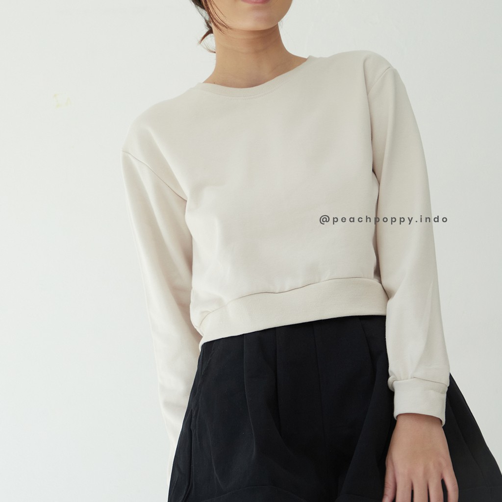 Peach Poppy Sumi Sweater - Atasan Outerwear Wanita Crop Pastel All Size