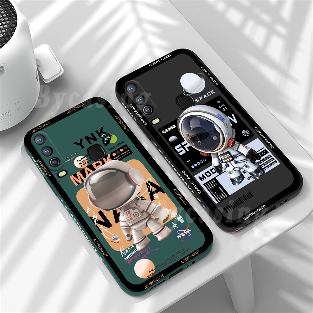 Case Astronot Luar Angkasa Mekanik Infinix Hot 30i Note12 G96 Zero 5G 2023 Smart 7 Play 11S NFC 11 Play 10 Play 9 Play Hot 10S 10T Smart 5 Smart 6 Sisi Pattern Trendy Soft Cube Case