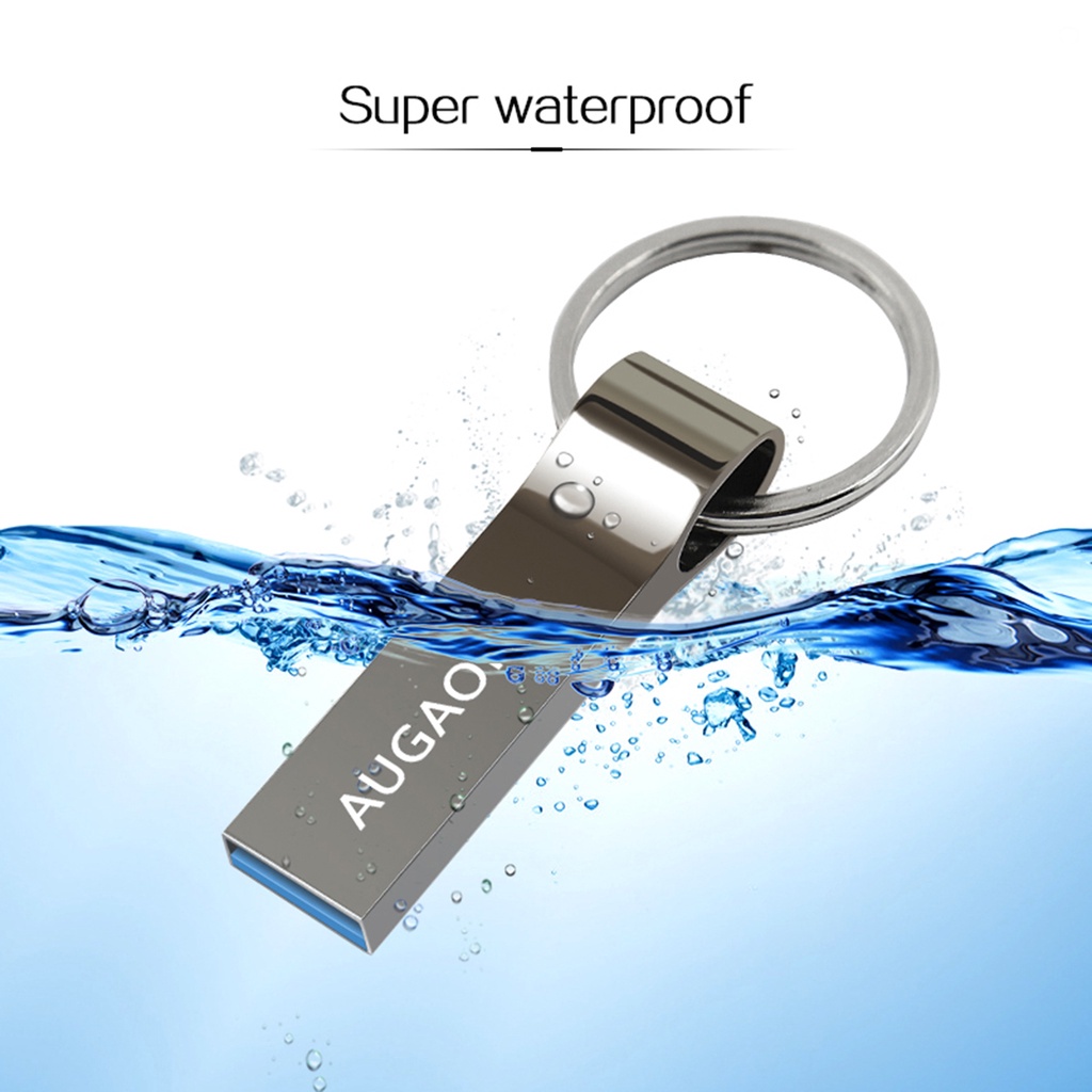 (Huluboy) Flashdisk USB 3.0 Kapasitas Besar 256GB 512GB 1TB 2TB AUGAOKE U Disk Bahan Metal