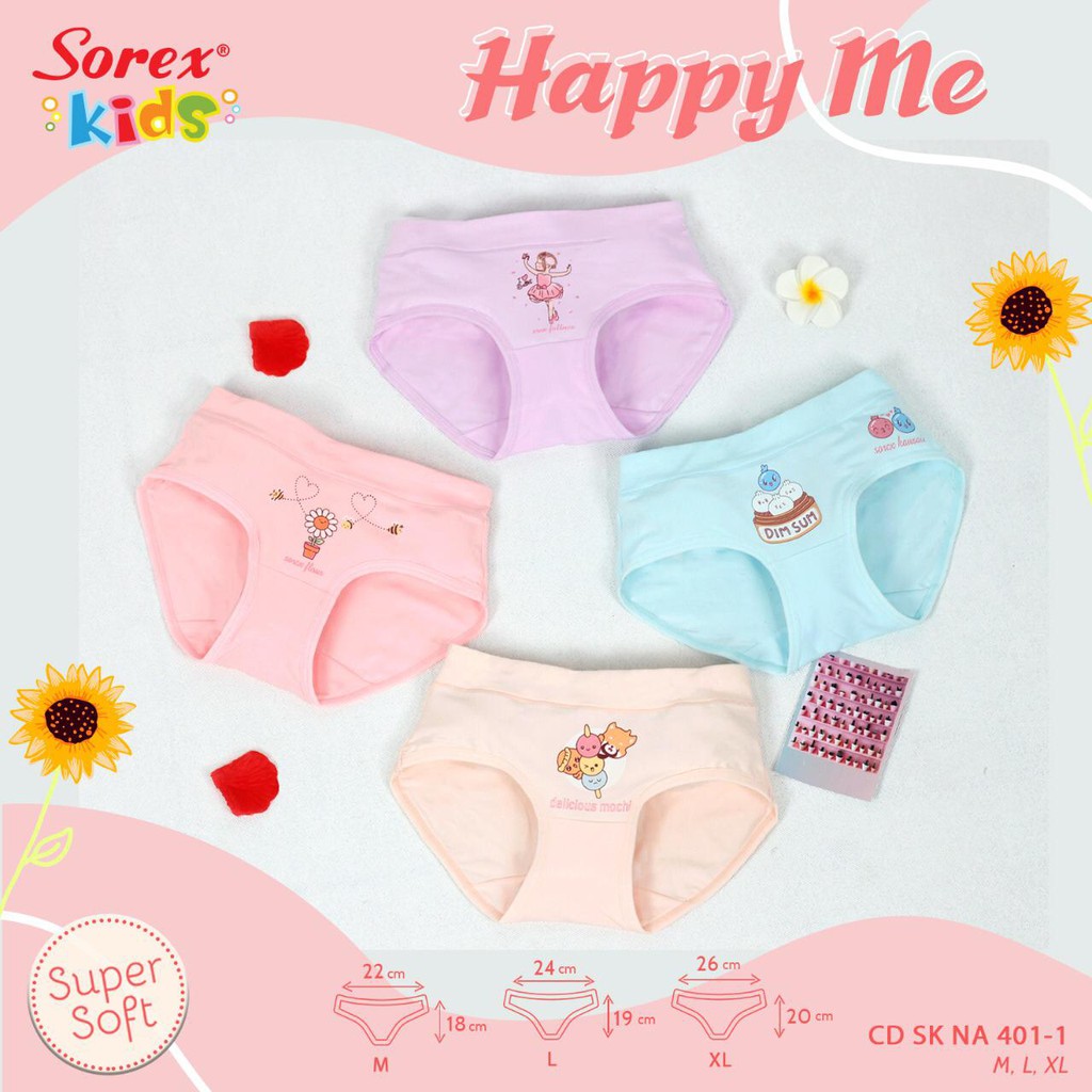 SOREX KIDS GIRL SK NA 470; NA 471; NA401; CD CELANA DALAM SEGITIGA ANAK PEREMPUAN SOREX BOBA