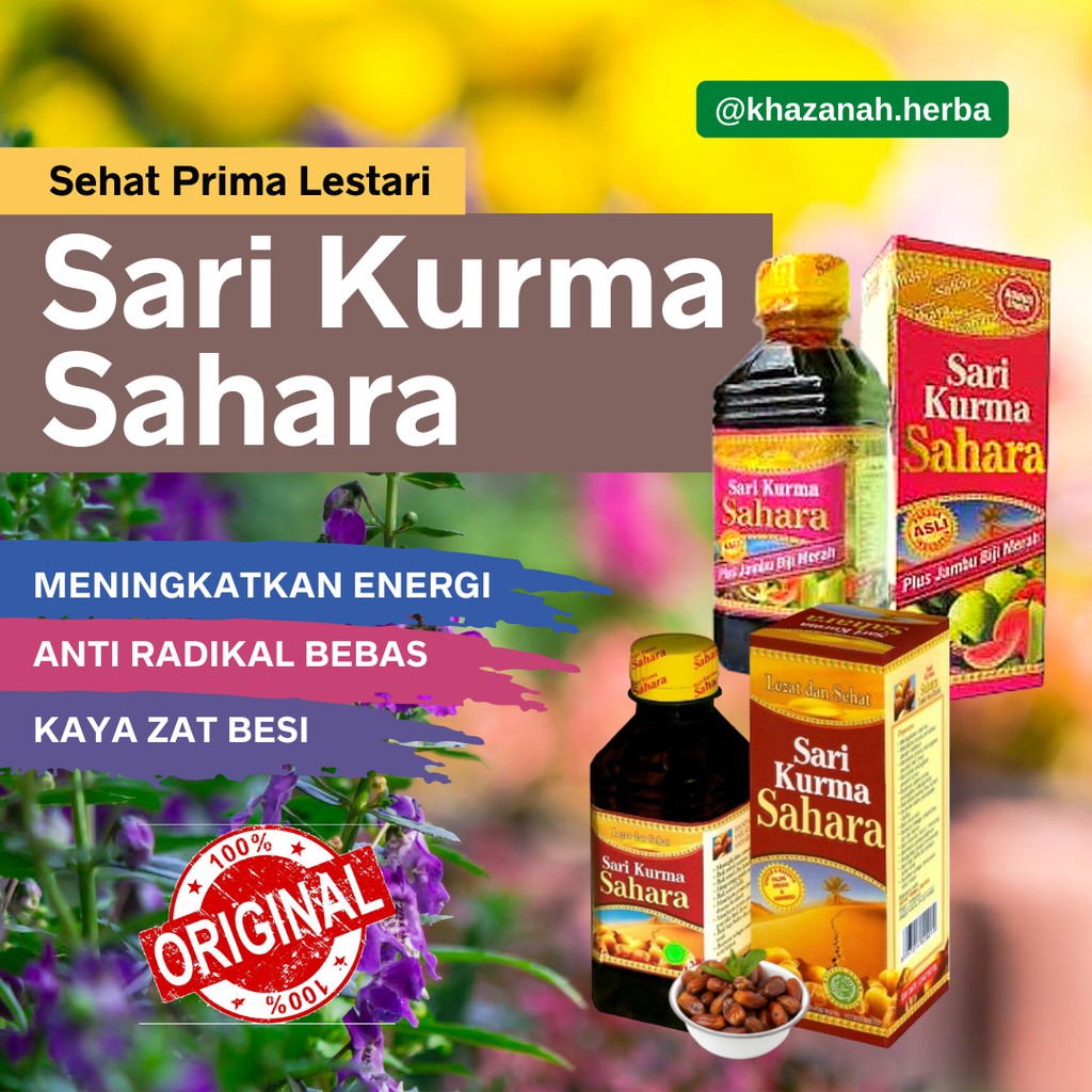 

Sari Kurma Sahara (Original dan Plus Jambu Biji Merah) 330 gram - Sehat Prima Lestari