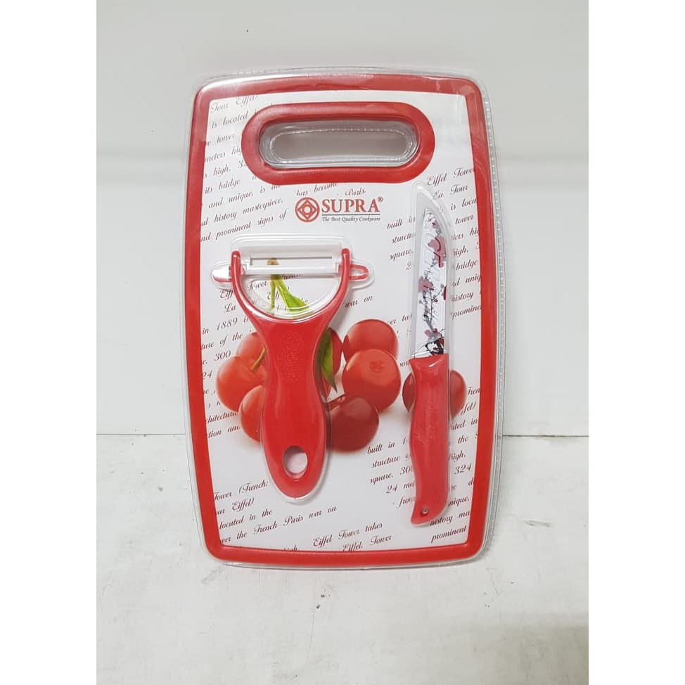 Set Pisau dan Peeler Talenan Plastik Supra