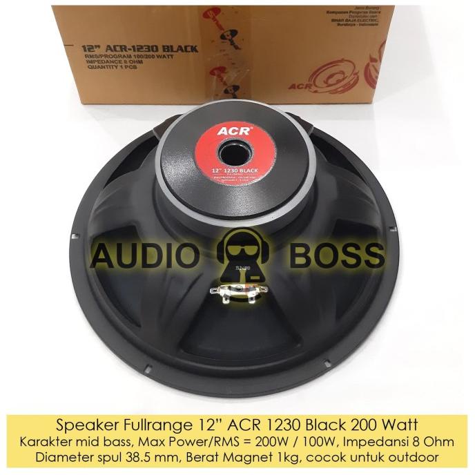 Speaker 12 Inch 12" Full Range Acr 1230 Black - Speaker Acr 1230 Black