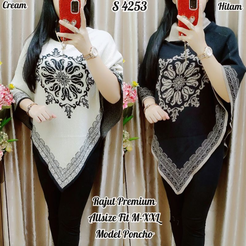 4253 #Atasan Rajut Premium Poncho