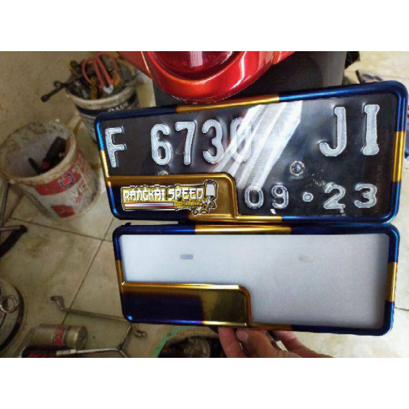 Tutup plat nomor cover plat nomor motor 2 tone Sepasang Depan belakang