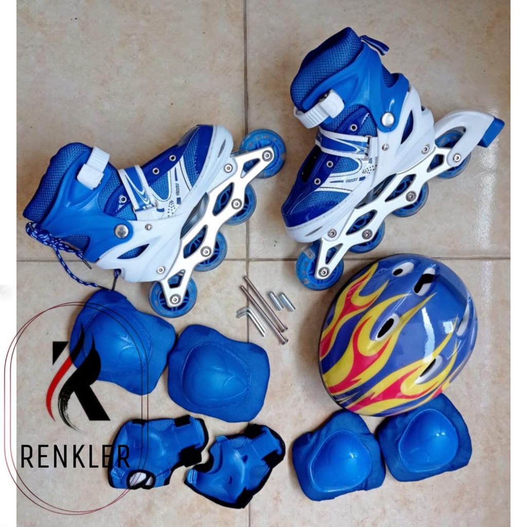 Ready Stock PROMO Sepatu Roda Anak POWER model Roda Bajaj Free Baut dan Kunci L / Inline Shoes / Skate / Fullset helm deker S100 CITAYEM WEEK LUBANA