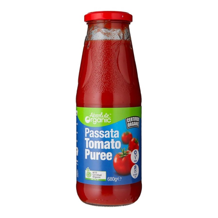 

Absolute Organic Passata Tomato Puree 690G